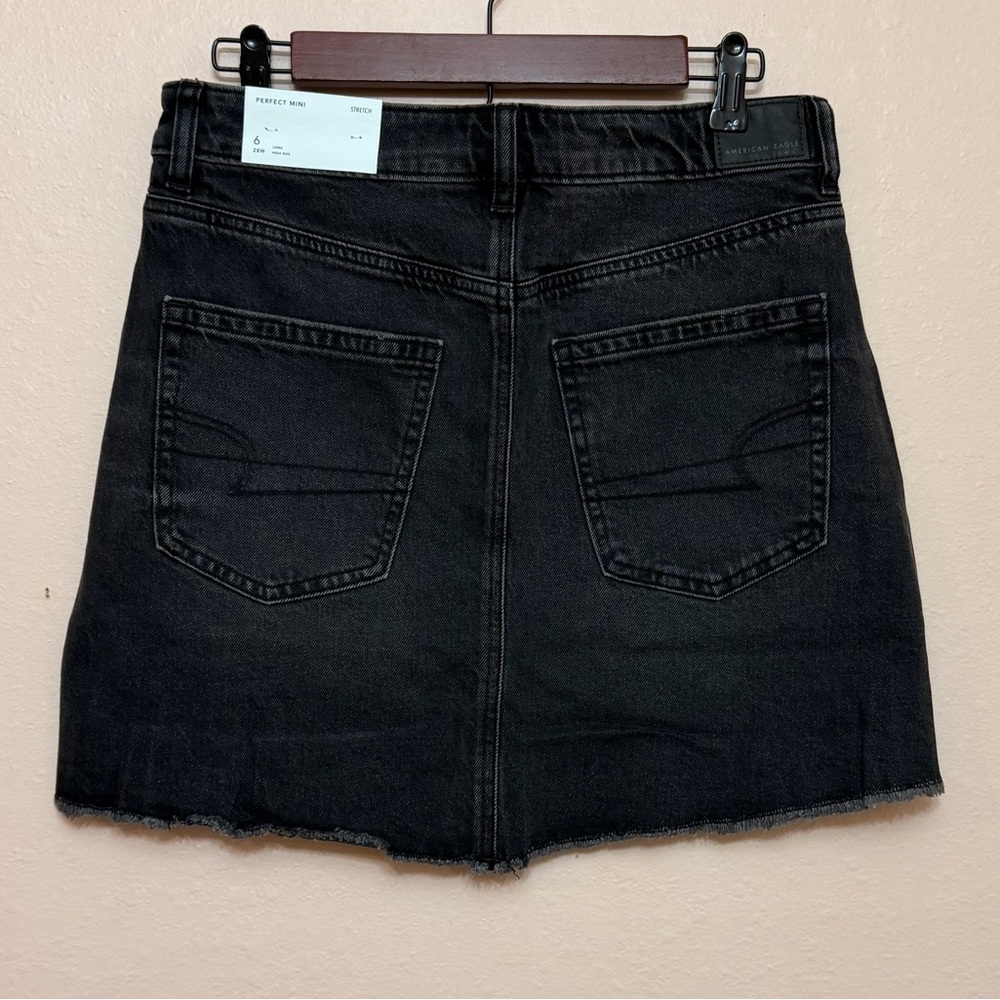 American Eagle Stretch High-Waisted Perfect Denim Mini Skirt - Picture 3 of 5
